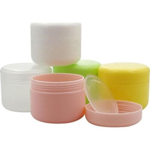 50pcs/lot 20g Portable Plastic Cosmetic Empty Jar Pot Box Makeup Nail Art Cosmetic Bead Storage Container Round Bottle