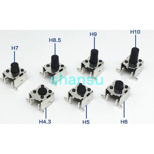 6*6*8mm With stents The patch 6X6X8MM Side by light touch switch micro Button switch 6x6 Patch support SMD