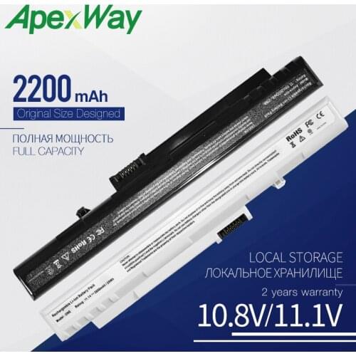 Apexway 2200 mAh UM08A31 UM08A51 Laptop Battery for Acer Aspire One 571 A110 A150 D150 D250 P531h for GATEWAY LT1001J LT2000