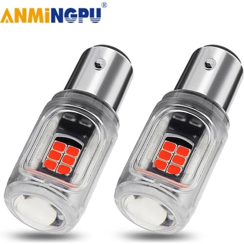 ANMINGPU 2X Signal Lamp P21/5W Led Bulb 1157 BAY15D 3030SMD 1156 P21W Led BA15S BAU15S PY21W Bulb Turn Signal Light Brake Light