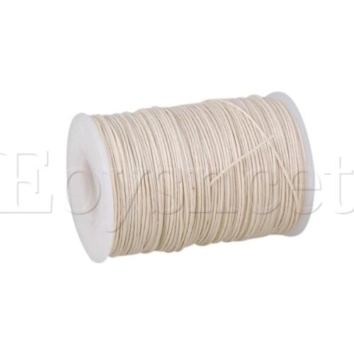 White Round Natural Hemp Waxed Wax String Thread 0.7mm Round Craft