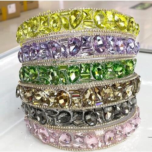 Women Girls Baroque Colourful Rhinestone Hairband Headband Adult Hair Accessories