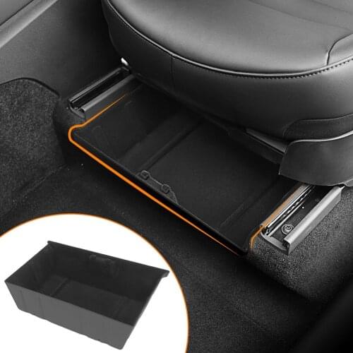 For Tesla Model Y Under Seat Storage Box High Capacity Organizer Case Felt Cloth Drawer Holder Car Interior Accessories