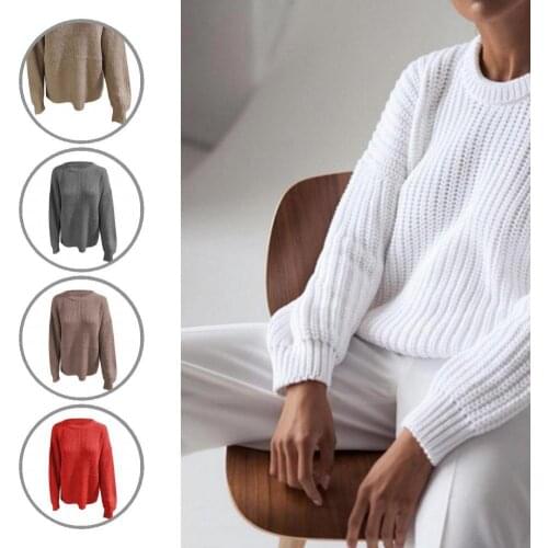 Elastic Great Knitted Female Loose Sweater Soft Lady Sweater All Match for Trip