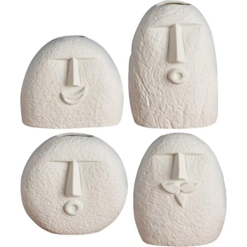 HOT SALE Home Decoration Ceramic Vase Flower Arrangement Face Design Living Room Decoration Flower Pot Decoration Room