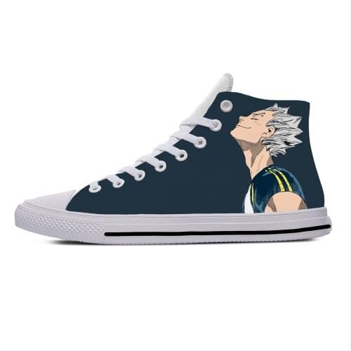 Japanese Anime Manga Haikyuu Bokuto Kotaro Kuroo Casual Cloth Shoes High Top Lightweight Breathable 3D Print Men Women Sneakers