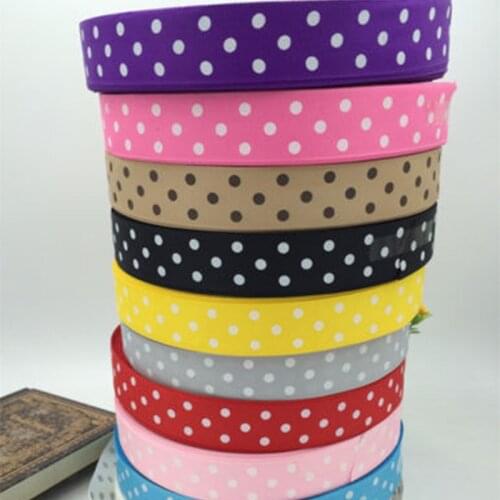 DIY 20Yards 1"( 25mm) printed lot large dots Grosgrain Ribbon Organza ribbon diy hair accessories sewing bands