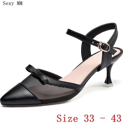 Summer High Heels Women D'Orsay Pumps High Heel Shoes Slingbacks Stiletto Woman Wedding Shoes Small Plus Size 33 - 40 41 42 43