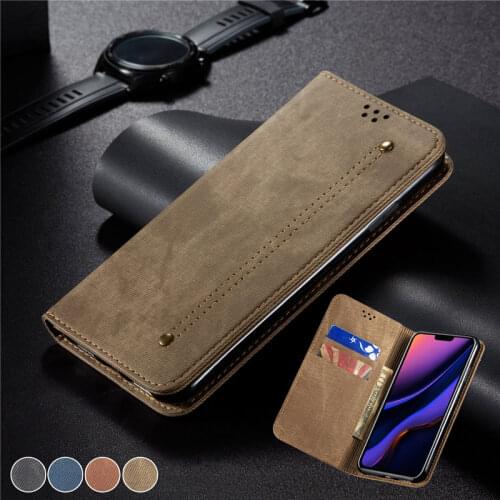 Retro Magnetic Denim Leather Case for iPhone 12 11 Pro XS Max X XR Wallet Card Cover for iPhone SE 2020 6 6S 7 8 Plus Coque Etui