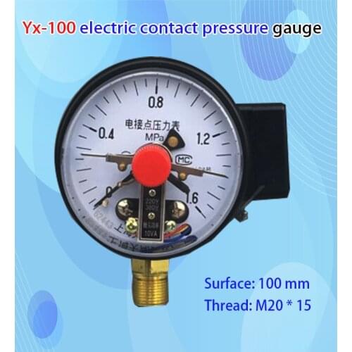 Manometer YX-100 Electric Contact Pressure Gauge Control Meter Vacuum Gauge Direct Type 10VA 0-1.6mpa full Specification