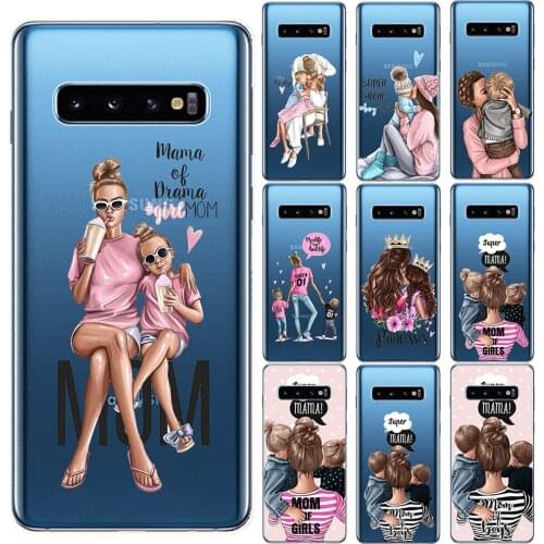 Fashion Baby Mom Girl Silicone Coque Case For Samsung Galaxy S20 Ultra S10 S9 S8 Plus S10E S10 Lite Queen 01 Soft Phone Cover