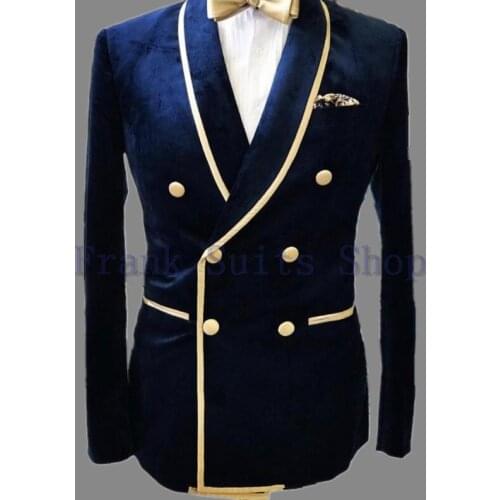 Custom Made Mens business comfortable casual blazers slim fit spring autumn outwear coat black/navy velvet fashion Suit Blazer