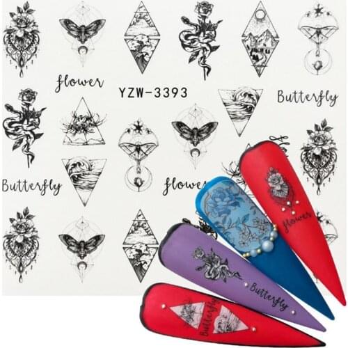 Art Nail Sticker Lining Abstract Face Durable Paper Nail Art Transfer Slider for Girls Nail Sticker Nails Decoration Nail Foils