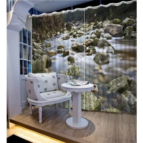 Natural Beautiful for Gravel creek scenery Blackout/Sheer Window Curtains For Living room Bedroom Curtains Drapes Cortinas para