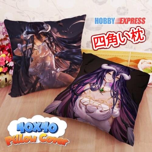 Hobby Express Albedo Overlord 40x40cm Square Anime Dakimakura Throw Pillow Cover FBZ623
