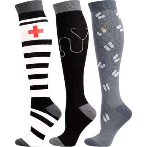 New Compression Stockings Medical Fit For Sports Crossfit Golfs Tube Outdoor Sports Men Women Compression Socks Knee Stockings