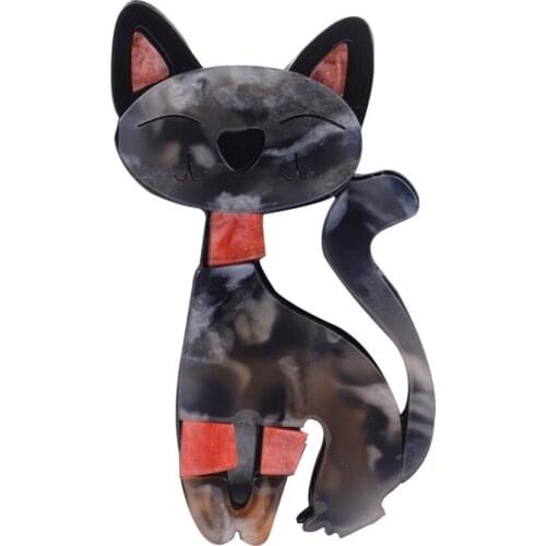 New Acrylic Cat Brooches Pins for Women Kids Cute Animal Brooch Lapel Pins Badge Fashion Brooch Jewelry Accessories Party Gifts