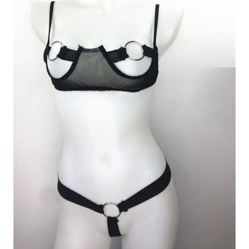 New Bra Set Sexy Lace Lingerie Hollow Out Bras for Women Three-point Suit Intimates Perspective Underwear Set