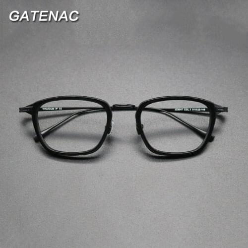 Vintage Acetate Titanium Glasses Frame Men Square Myopia Prescription Optical Eyeglasses Frame Women 2021 New Luxury Eyewear