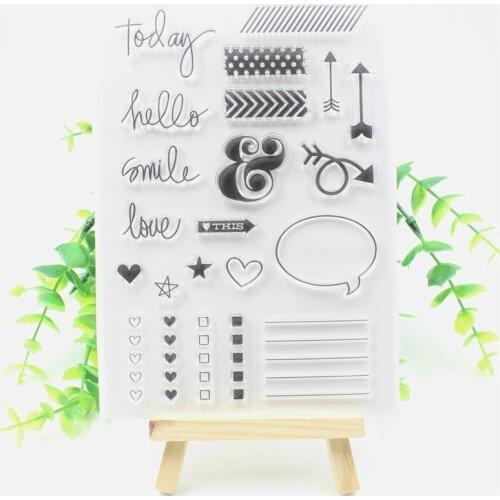 Basic Planner Transparent Clear Silicone Stamps for DIY Scrapbooking/Card Making/Kids Christmas Fun Decoration Supplies