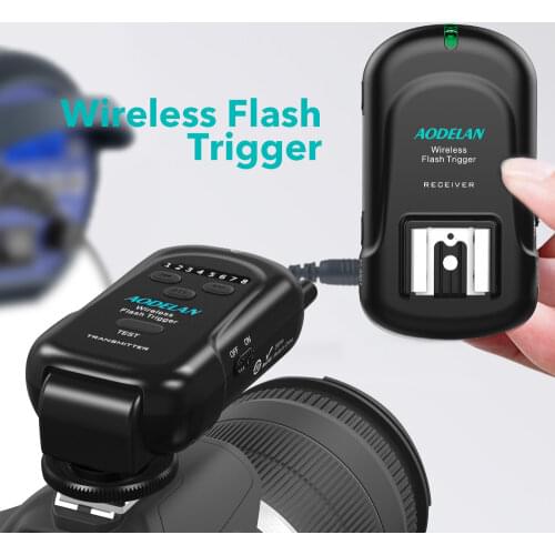 AODELAN Flash Trigger Transmitter and Receiver with Universal Hot Shoe for Canon Nikon Olympus Panasonic Pentax Samsung Sony