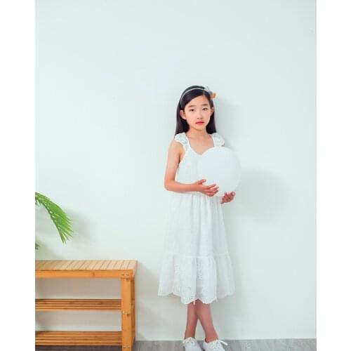 Ruffles Patchwork Princess Dress For Kids Teenage Girls Summer Dress 8 10 12 Years White Cotton Lace Dress Big Children Clothing