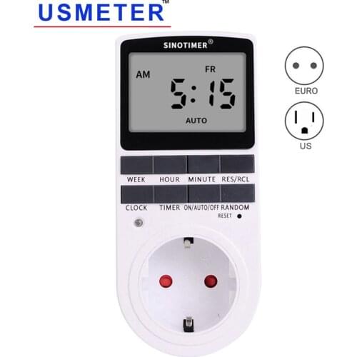 TM515 Power Socket Timer Switch Outlet Time Clock 220V 110V AC EU US Digital Socket Timer Weekly Programmable Plug Socket Timer