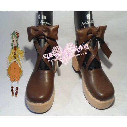 Rozen Maiden Kanaria Brown Halloween Girls Cosplay Shoes Boots H016