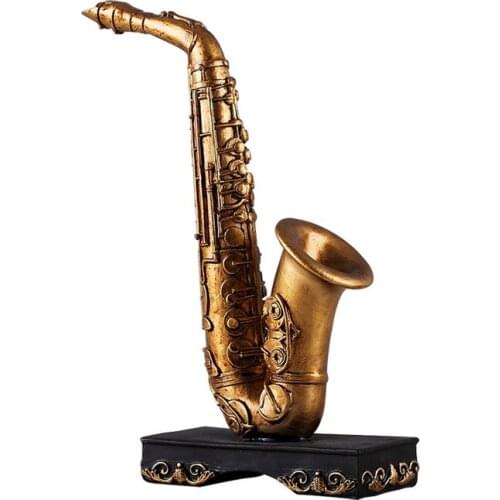 AMERICAN VILLAGE STYLE RETRO SAXOPHONE ORNAMENT RESIN VINTAGE MINIATURES MUSIC INSTRUMENT FIGURINES HOME DECOR ACCESSORIES GIFTS