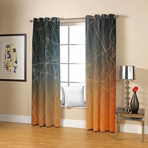 Nordic geometric lines color Polyester Fabric Curtains For Living room Bedroom Blackout Drapes Sets 2 Panels With Hooks