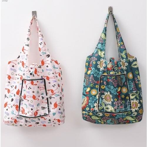 1 Pieces Thickened Foldable Shopping Bag Large Environmental Zipper Waterproof One Shoulder Portable