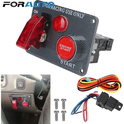 Carbon Fiber 2 Toggle Start Push Button Switch Car Switch Panel for Car Modification