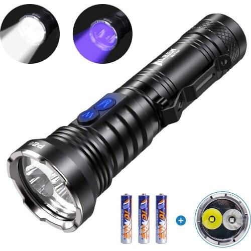 WUBEN 2 in 1 UV and White Flashlight 365nm UV Black Light 500 Lumens White Light Waterproof Ultraviolet Pet Urine Detector