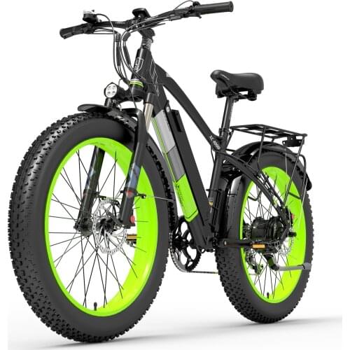XC4000 26'' Fat Bike 7 Speed 48V 1000W Electric Bike 5 PAS Mountain Bike Snow Bike Top Brand Derailleur