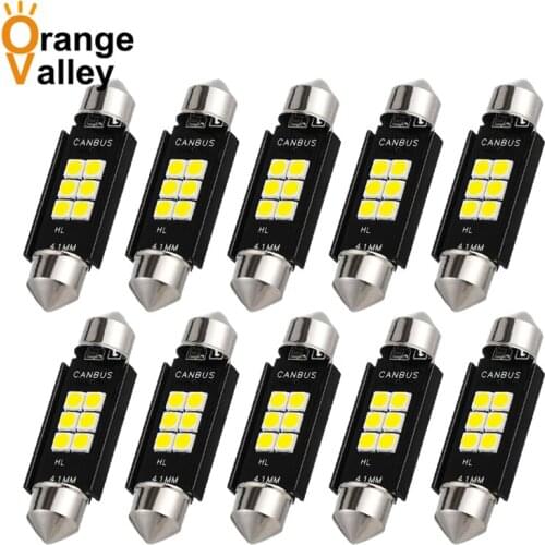 10Pcs c5w led CANBUS 31 36 39 41 mm Festoon led bulb 3030 6 SMD reading lamp car Interior Light Error Free DC 12V