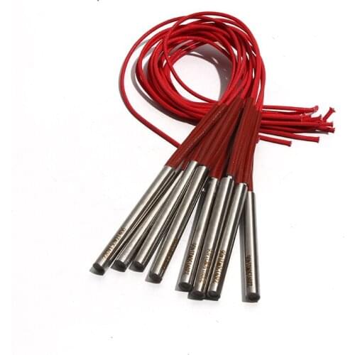 10pcs 201SUS Cartridge Heater 220V/110V/380V Electric Cartridge Heating Element Tube 7x50/52/55/58/60mm 80W/90W/100W for Mould