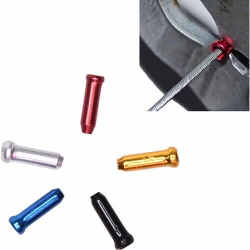 12pcs/lot MTB Mountain Road bike cycling bicycle aluminum brake cable tips crimps bicycle derailleur shift cable end caps