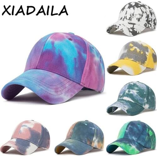 2020 New Fashion Tie-Dye baseball cap men Men Women Trend Lovers Colorful Snapback Hat Outdoor Adjustable Sun Graffiti Bone