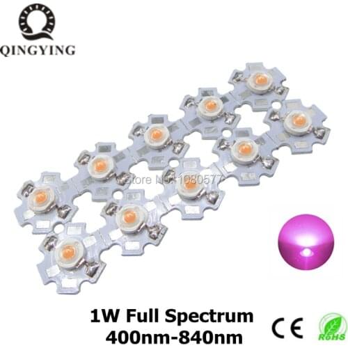 50pcs 1W Hihg Power LED 400nm-840nm Full Spectrum Plant Grow Light Chip For Indoor Plant Vegetables Grow Fast and Bloom
