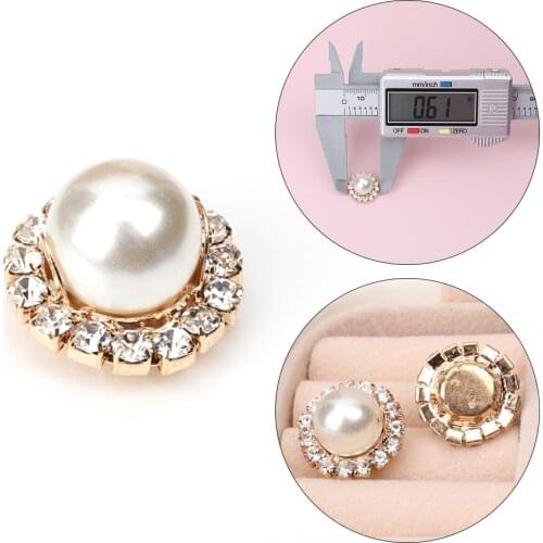 JOJO BOWS 10pcs Rhinestone Pearl Accessories Round Flower Crystal Stone For Dress Jewelry Pearl Applique DIY Clothing Supplies