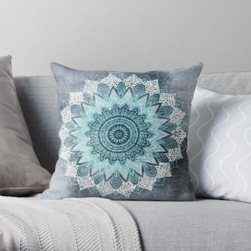 BOHOCHIC MANDALA IN BLUE Throw Pillow Cushion Cover Polyester throw pillows case on sofa home living room car seat decor 45x45cm