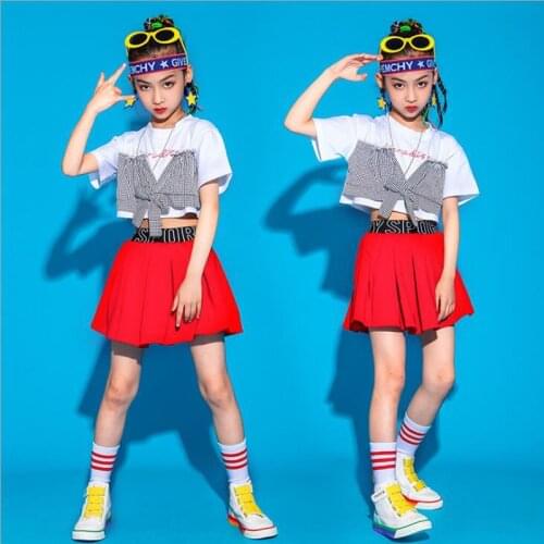 Kids Hip Hop Dacning Clothing Festival Outfits Tank Crop Tops Streetwear Mini Skirt For Girls Jazz Dance Wear Costume Clothes