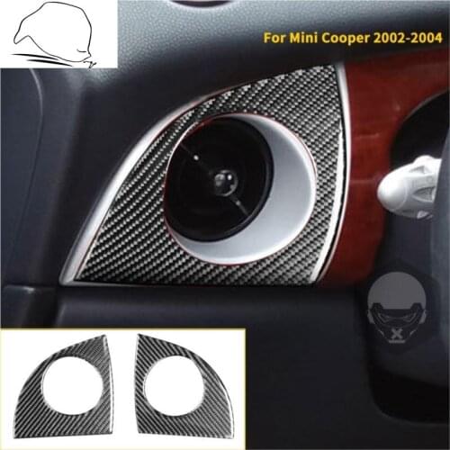 For Mini Cooper Hatch One R50 R53 2002 2003 2004 Car Side Dashboard Air Conditioning Vents Carbon Fiber Cover Sticker Interior
