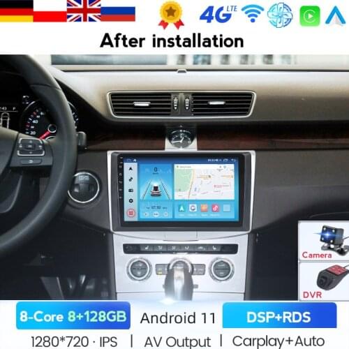 DSP For VW Volkswagen Passat B7 B6 2010-2015 Android 10.0 Car Radio 2 Din Split Screen 9" GPS Navigaion Multimedia Video Player