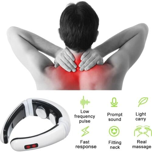 Electric Neck Massager Smart Neck Massage with Heat 6 Modes 16 Levels Portable Cordless Massage for Neck Pain Relief