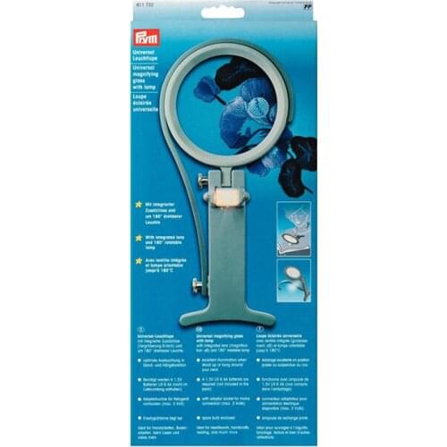 Germany Prym, magnifying glass, lamp, 611732, grey, universal magnifying glass with lamp, patchwork