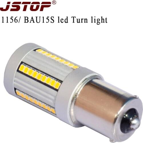 JSTOP No Resistor Required Yellow 12VAC BAU15S 1156 P21W PY21W canubs lamp LED car Bulbs No Hyper Flash Front Turn Signal Lights