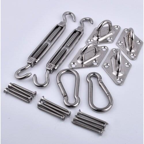 M6 M8 304 Stainless Steel Turnbuckle Set U-type Diamond Button Spring Buckle Sunshade Net Tainproof Cloth Tarpaulin DIY Tools