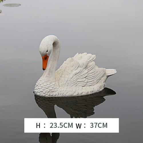 Swan Mandarin Duck Garden Pond Floating Animal Ornaments Flamingo Simulation Creative Animal Resin Crafts Decorations Gifts