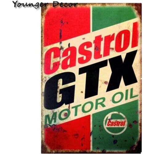 Retro Metal Tin Sign Castrol GTX Motor Oil Home Decor BP Motor Oils Wall Art Hanging Decoration